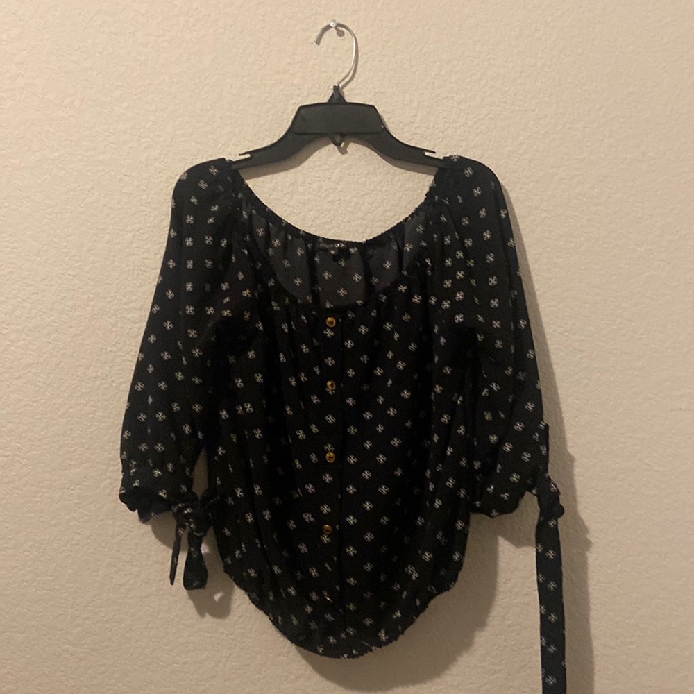 Black buttoned-up blouse